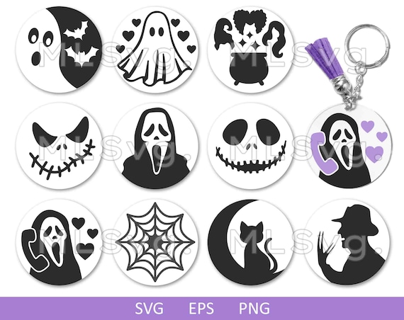 Halloween Keychain Svg Bundle Halloween SVG Key Ring Pattern - Etsy