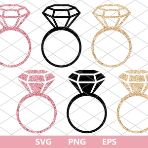 Anel SVG, Anel de casamento de diamante SVG, Anel de noivado e casamento svg, Namorada Noivo Esposa Noiva Svg, Casamento Svg, Cricut e Silhueta