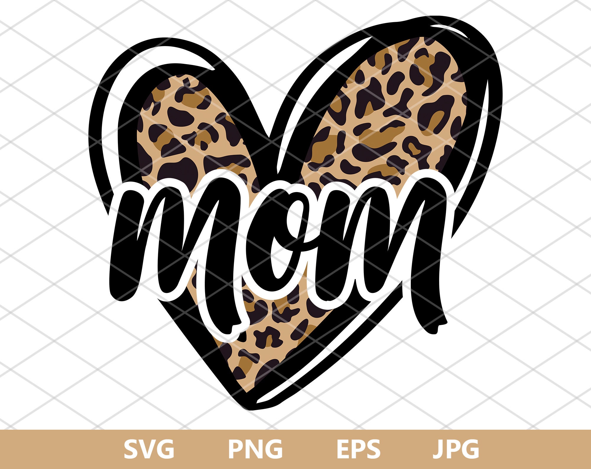 Download Mom Leopard Heart svg Mother's Day Svg Mom Heart Svg | Etsy