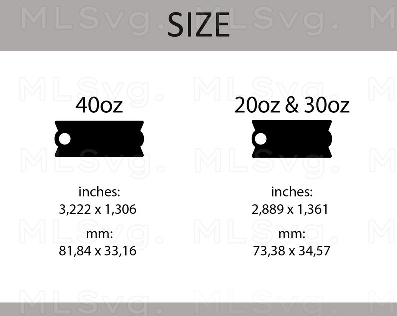 May include: Two black and white images of labels with the text "40oz" and "20oz & 30oz" printed on them. The labels are 3.222 inches by 1.306 inches (81.84 mm x 33.16 mm) and 2.889 inches by 1.361 inches (73.38 mm x 34.57 mm).