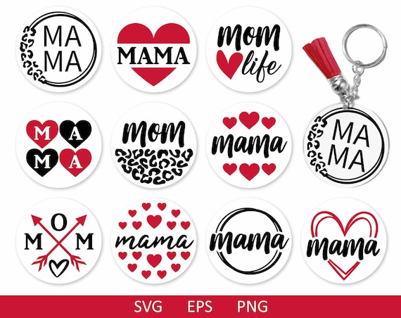 Mothers Day Keychain SVG Keychain SVG Stain Keyring Pattern - Etsy