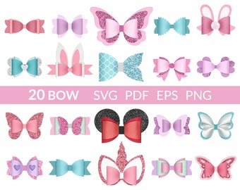 Bow Bundle SVG, Bow Collection SVG, Bow Template, Hair Bow Template, Bow tie svg, Felt Bow SVG, Hair Bow Silhouette, Cricut Cut Files, pdf