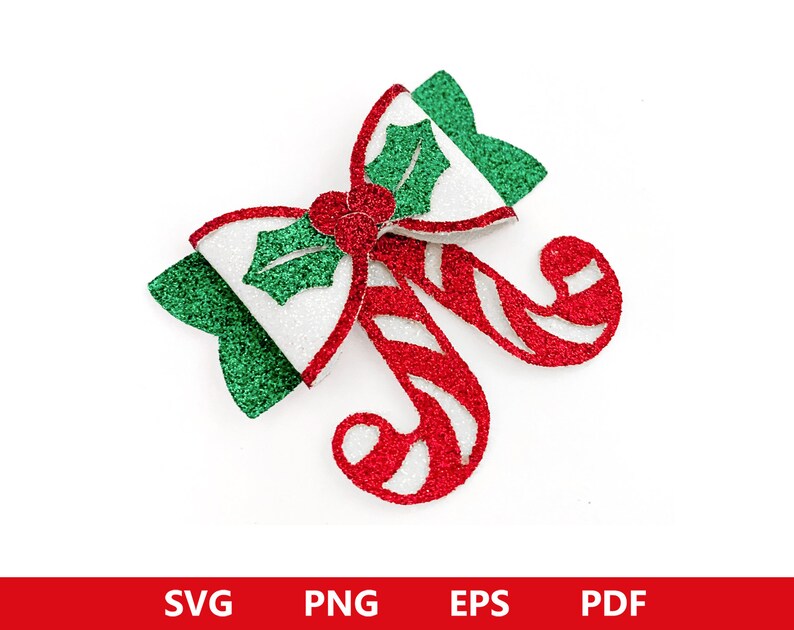 Candy Cane Bow SVG Christmas Bow Template SVG Christmas | Etsy