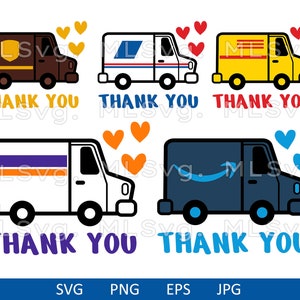 Thank You truck Svg, Post office svg, Delivery drivers Svg, cricut file, Postal worker Svg, truck svg bundle, eps, png, jpg