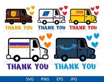 Thank You truck Svg, Post office svg, Delivery drivers Svg, cricut file, Postal worker Svg, truck svg bundle, eps, png, jpg