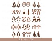 Minimalist Christmas Earrings Bundle SVG, Christmas Earrings SVG, Earring Cut File, Faux Leather Earrings, Cricut Earring Svg, Glowforge Svg
