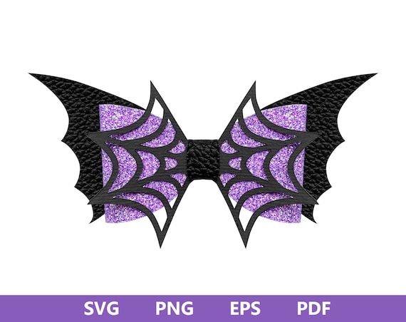 Halloween Bow SVG, Bat Bow SVG, Spiderweb Bow SVG, Halloween Cricut Svg, Cricut Cut Files, Bow Collection Svg, Hair Bow Svg, Bat Wings Bow