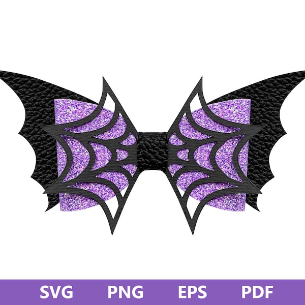 Halloween Bow SVG, Bat Bow SVG, Spiderweb Bow SVG, Halloween Cricut Svg, Cricut Cut Files, Bow Collection Svg, Hair Bow Svg, Bat Wings Bow