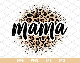 Leopard Mama Brush, Leopard Brush svg, Mother&#39;s Day Svg, Brush Svg, Cutting file, Leopard Pattern Svg File, Cheetah svg, png, jpg, eps