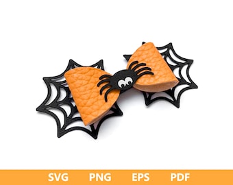 Spiderweb Bow SVG, Spiderweb Bow Sjabloon, Hair Bow SVG, Halloween Cricut Svg, Cricut Cut Files, Bow Collection Svg, Orange Bow Svg