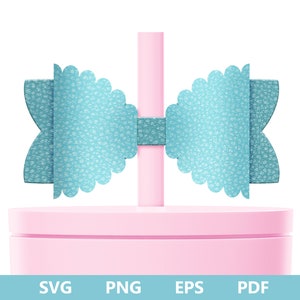 Straw Topper Bow SVG, Classic Bow Svg, Bow Template SVG, Designs for Cricut, Leather Bow Topper, Tumbler Bow SVG, Cup Bow Topper