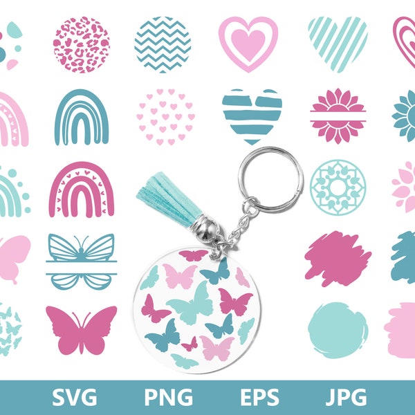 Keychain SVG stain, Key Ring Pattern SVG, Brush Keychain svg, Keychain Background svg, Paint Keychain Bundle svg png eps Digital Download