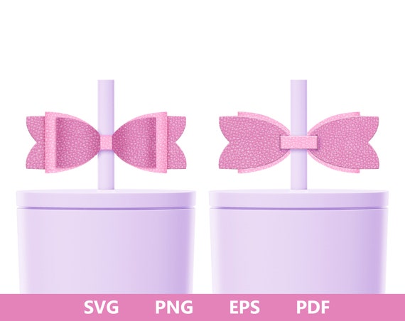 Straw Topper Bow SVG, Bow Template SVG, Designs for Cricut, Leather Bow  Topper, Tumbler Bow SVG, Cup Bow Topper