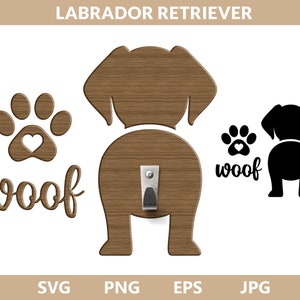 Labrador Dog Svg, Labrador Dog Butt Hook File Svg, Labrador Silhouette Svg, Dog Butt Leash Holder SVG, sederino di cane, png, jpg