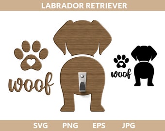 Labrador Dog Svg, Labrador Dog Butt Hook Svg File, Labrador Svg Silhouette, Dog Butt Leash Holder SVG, dog butt, png, jpg