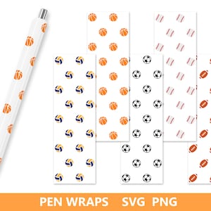 Pen Wrap SVG, Sports ball Pen Wrap Pattern, Pen Digital Template, Epoxy Pen Wrap, Digital Download, Baseball svg, Instant Download svg png