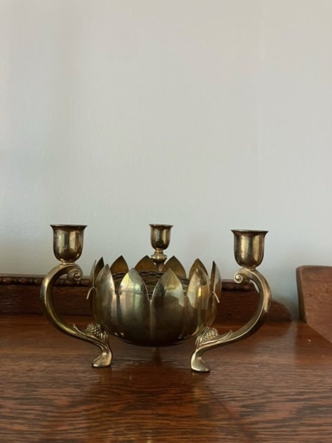 Brass Lotus Candle Holder & Vase / Brass Candlestick Holder Etsy