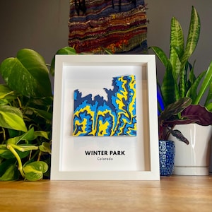 Personalisierte Karte von Winter Park, Colorado | 3D Schichtpapier Topographie | GERAHMT | Personalisierte Karte