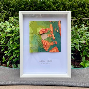 Red Rocks Amphitheatre | 3D Layered Paper Topography | FRAMED | Custom Topo Map