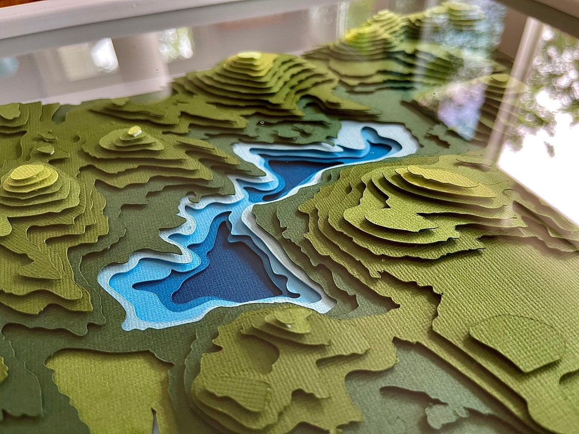 Merrymeeting Lake New Durham NH Topography Bathymetry Etsy