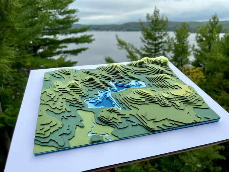 Merrymeeting Lake New Durham NH Topography Bathymetry Etsy