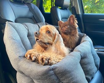 2-in-1 Dog Car Seat & Travel Bed: Safe Pet Booster Seat