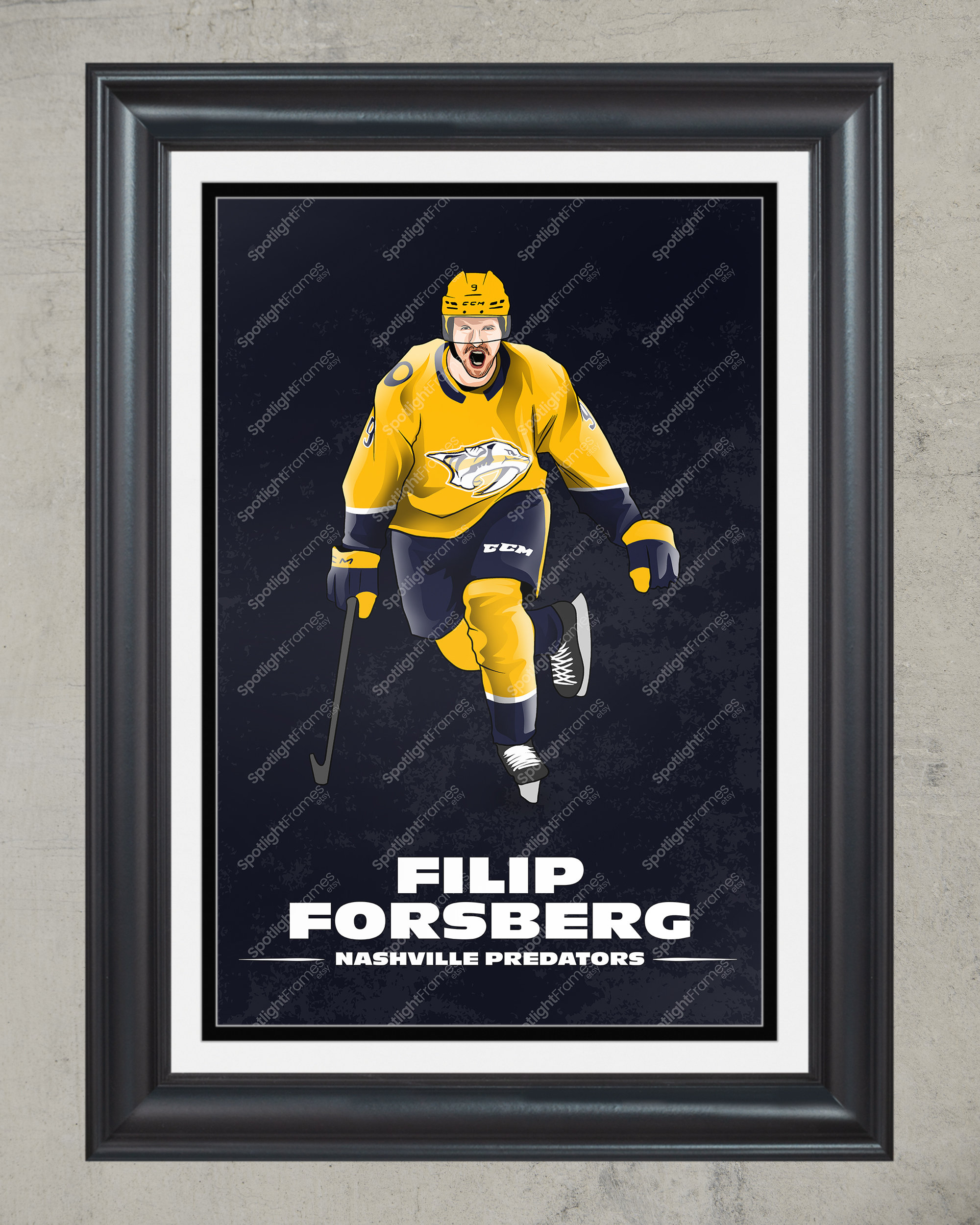 Personalized Filip Forsberg Nashville Predators logo NHL custom