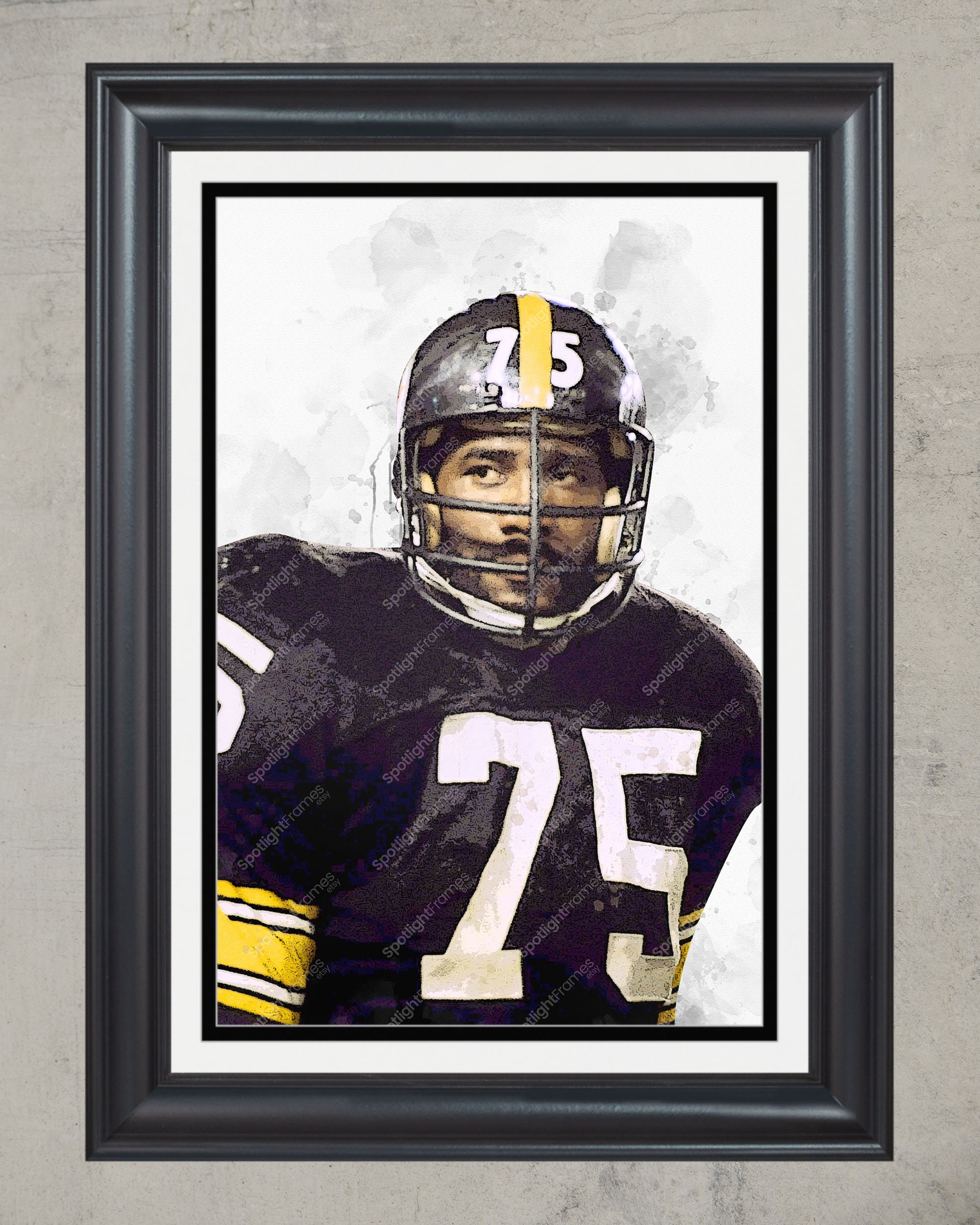 Steelers Joe Greene #75 Men's Mitchell & Ness Authentic Home Jersey - L