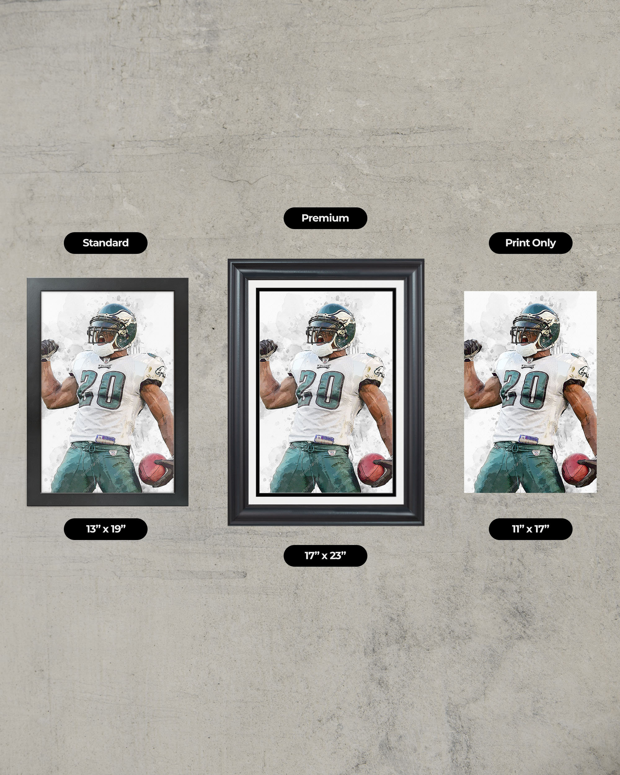 Philadelphia Eagles Brian Dawkins NFL Framed Poster Print Football Wall