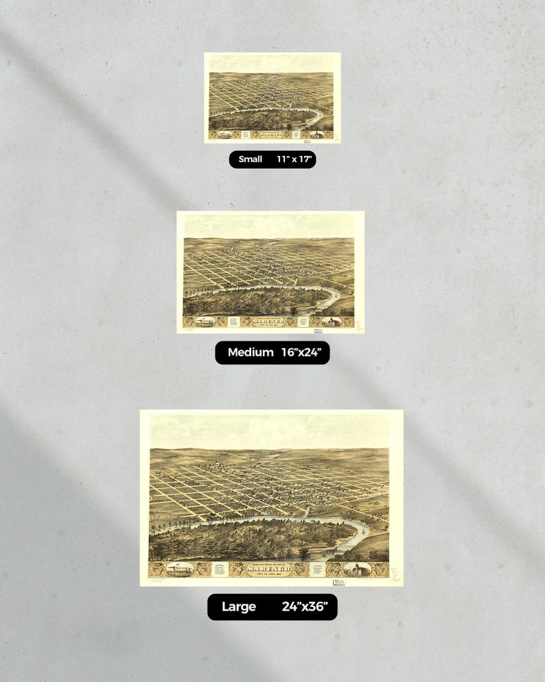 Vintage Map Birds Eye View of the City of Marengo Iowa Co Iowa Etsy