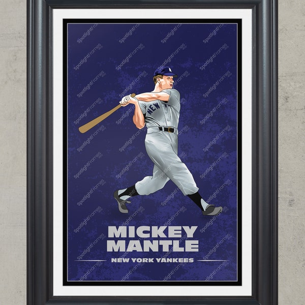 Mickey Mantle Framed - Etsy