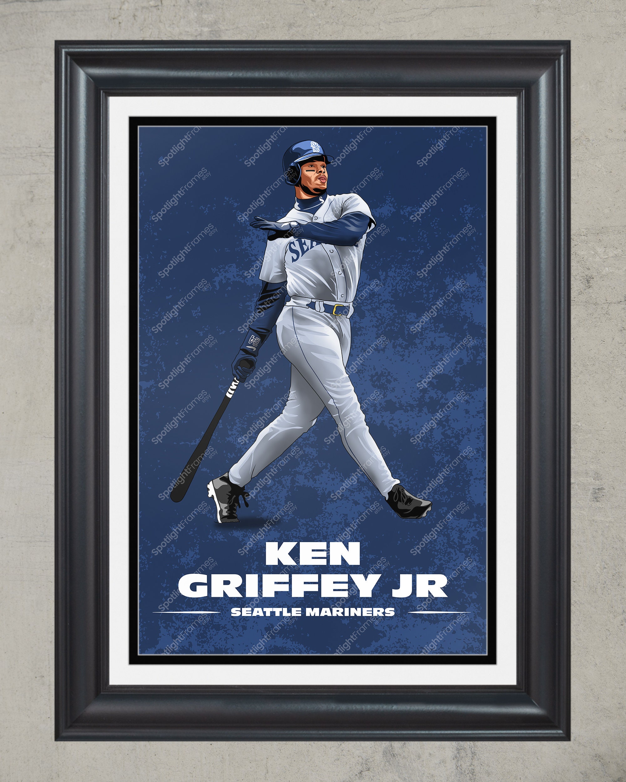 KEN GRIFFEY, JR- Seattle Mariners MLB Pro Quotes Photo (Size: 9
