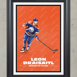 Leon Draisaitl Signed Framed Edmonton Oilers Alternate Blue Adidas  Authentic Jersey