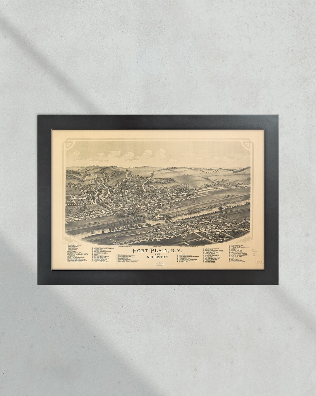 Vintage Map Fort Plain Ny and Nelliston State of New York Etsy