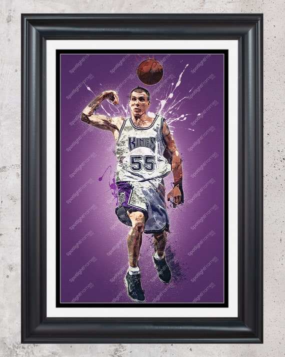 Vlade Divac Sacramento Kings Basketball Illustrated Art Poster 