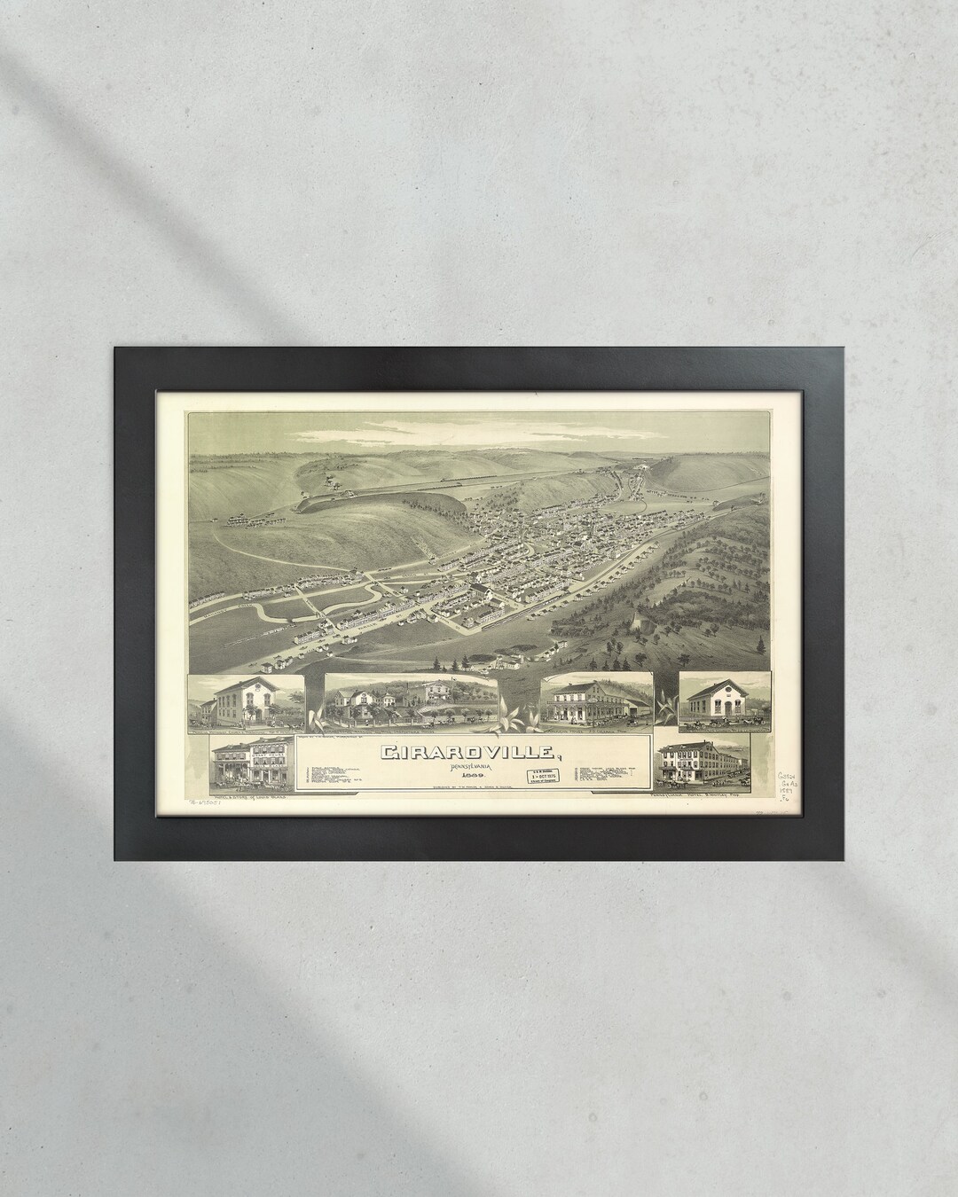 Vintage Map Girardville Pennsylvania State of Pennsylvania Etsy