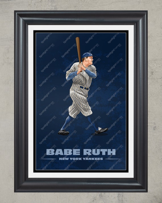 Babe Ruth Poster New York Yankees MLB Baseball Framed Wall 