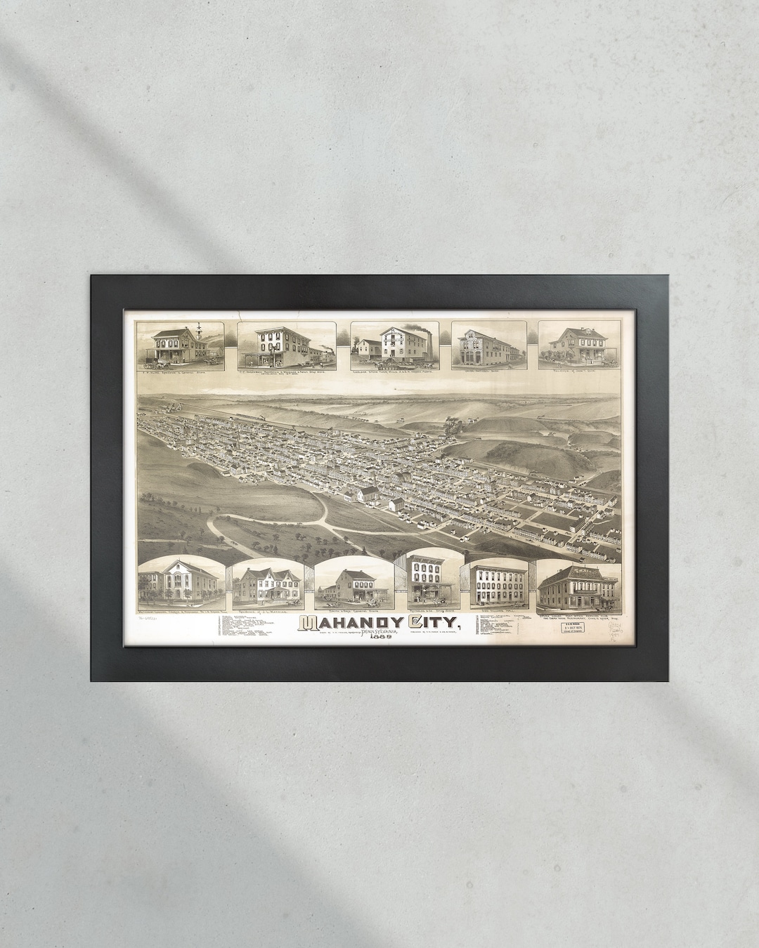 Vintage Map Mahanoy City Pennsylvania State of Pennsylvania Etsy