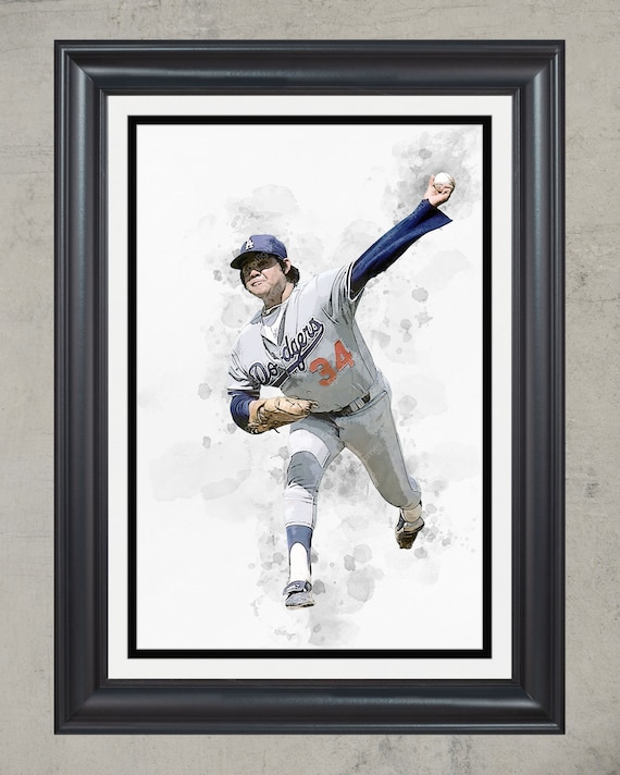 LA Dodgers Fernando Valenzuela MLB Framed Poster Print 