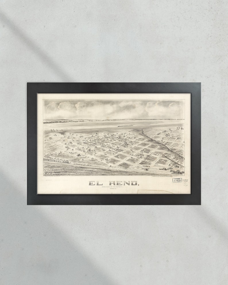 Vintage Map El Reno Oklahoma Territory 1891 State of Oklahoma - Etsy