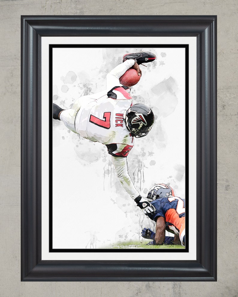 Atlanta Falcons Michael Vick NFL Framed Poster Print Football Wall Art