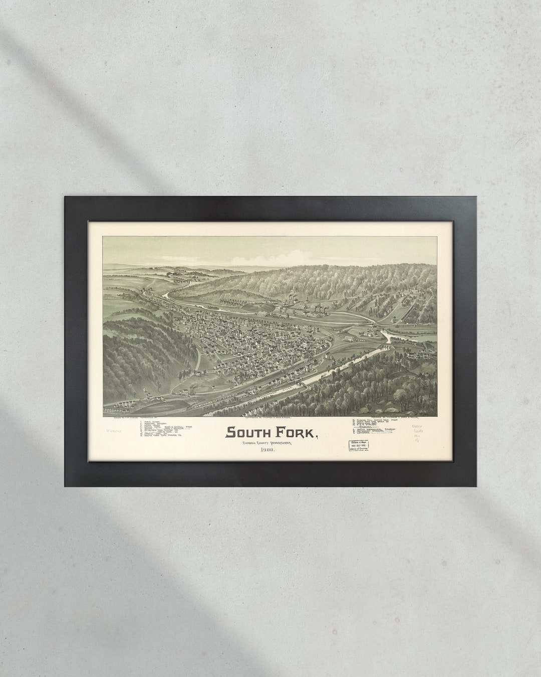 Vintage Map South Fork Cambria County Pennsylvania 1900 State of