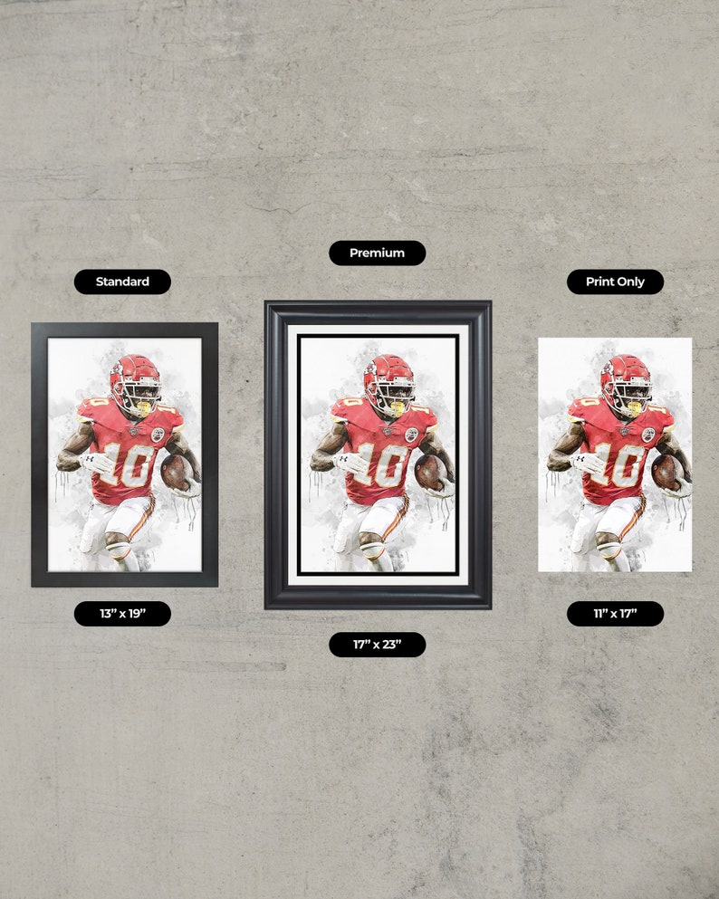 Kansas City Chiefs Tyreek Hill NFL Framed Poster Print Football Wall