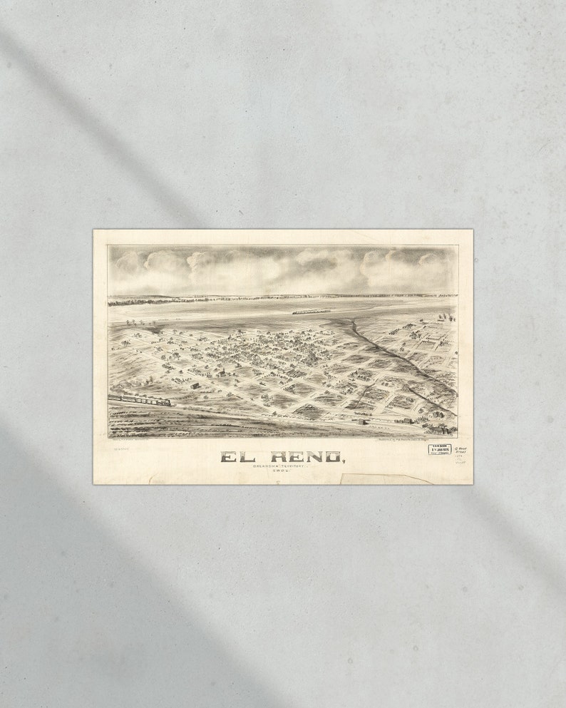 Vintage Map El Reno Oklahoma Territory 1891 State of Oklahoma - Etsy