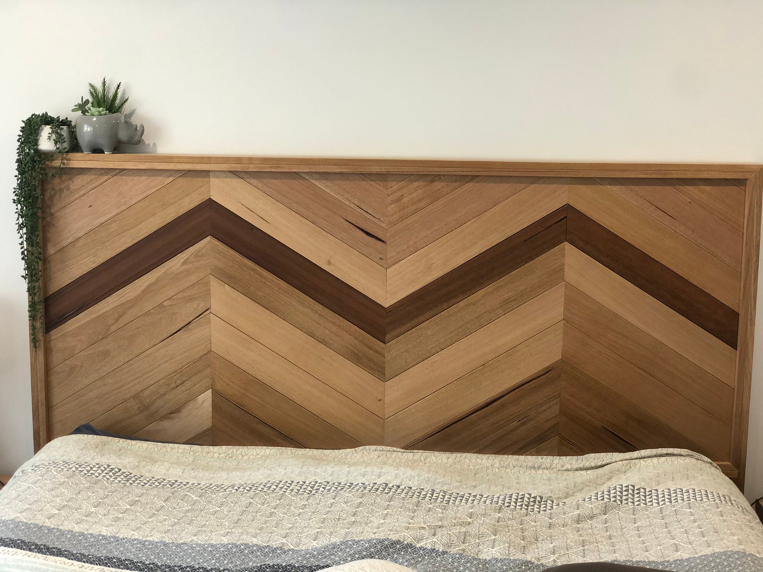 Wooden Herringbone Bedhead Headboard Etsy Australia