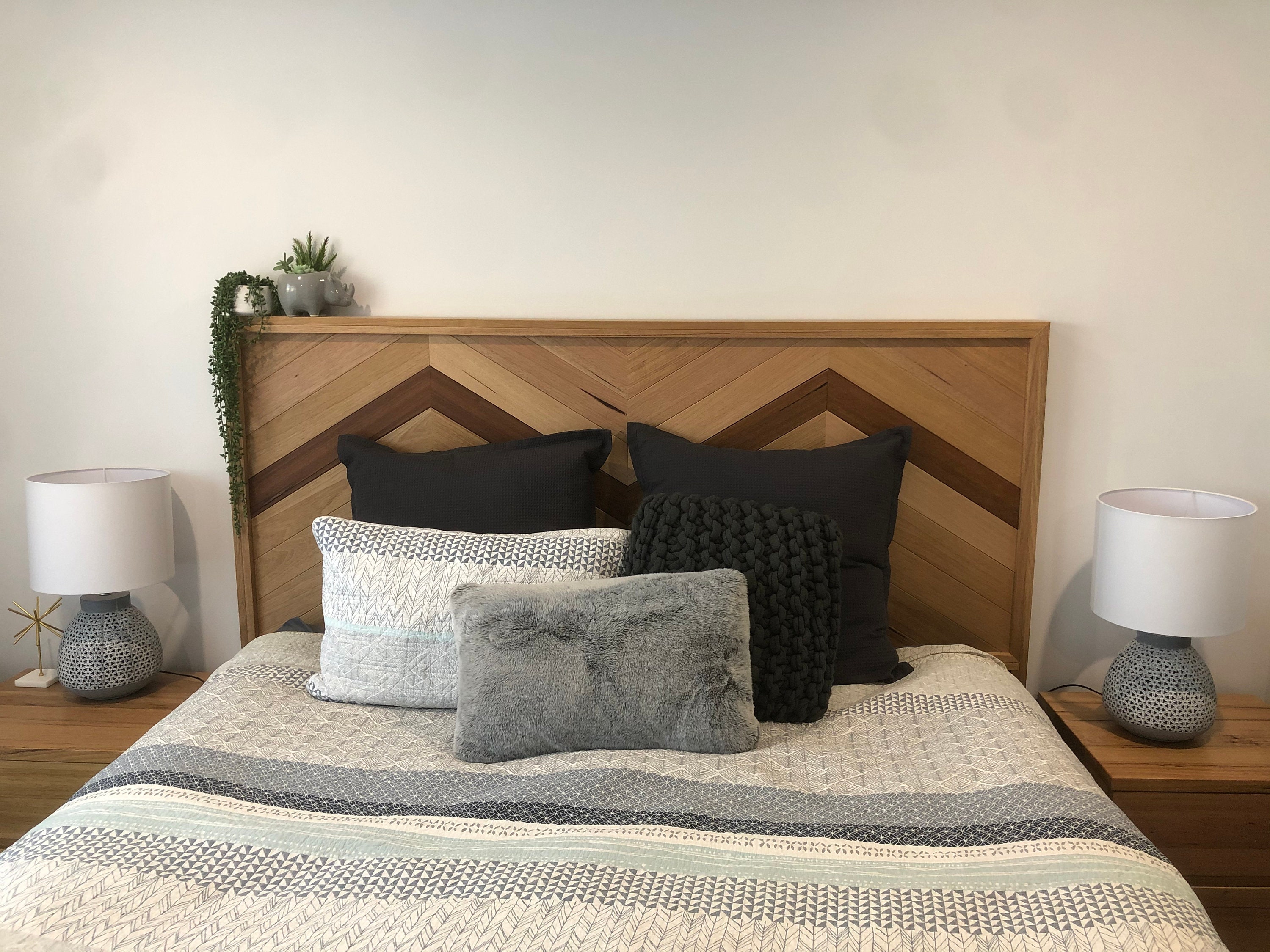 Wooden Herringbone Bedhead Headboard Etsy Australia
