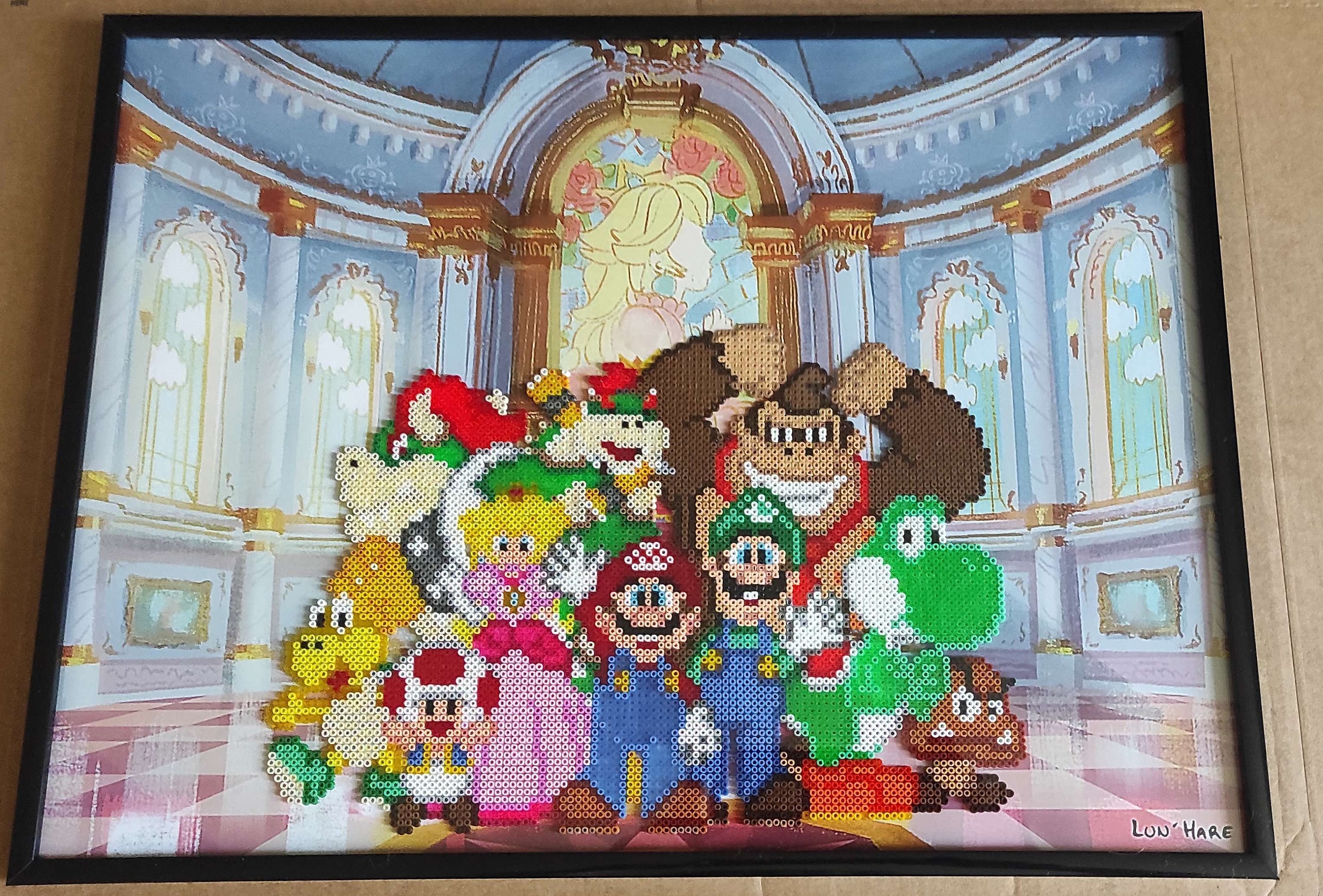 Super Mario Art Prints Toad Super Mario Prints Wall Art Game Room Decor Birthday Painting Set of 4 Pieces (8”X10”Canvas Picture), Bathroom Room