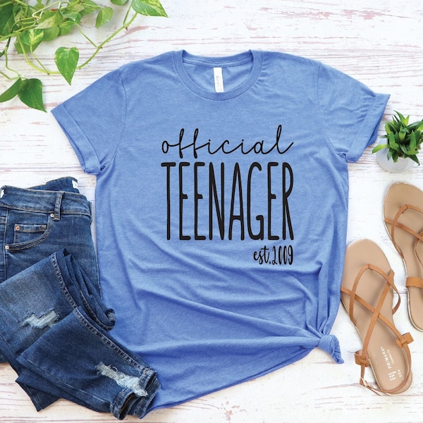 Official Teenager Shirt, Officially 13 Tee, 13th Birthday Shirt, Teen Birthday Shirt, Birthday Girl Tee, Official Teen Est 2010 Shirt