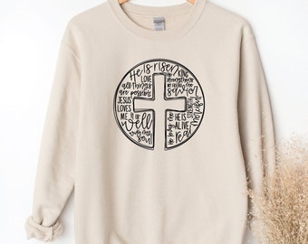 Christian Cross Sweatshirt: Easter Religion Apparel Gift