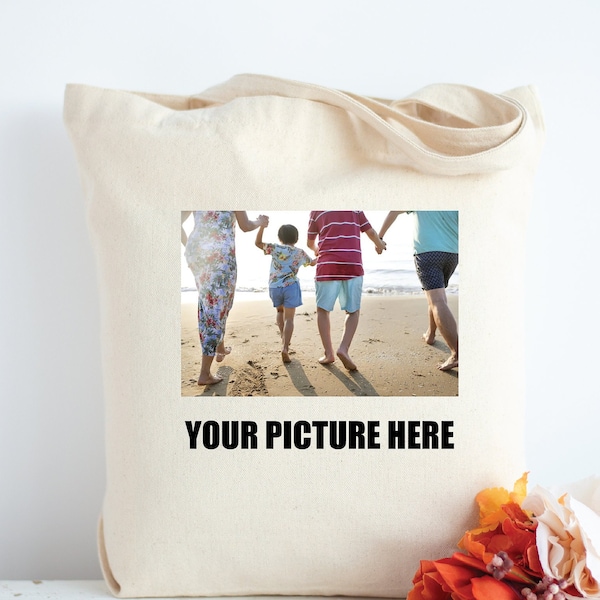 Custom Photo Tote Bag, Custom Picture Tote Bag, Shopping Bag, Custom Tote Bag, Promotional Tote Bag, Trade Show Gift Bag, Photo Shopping Bag